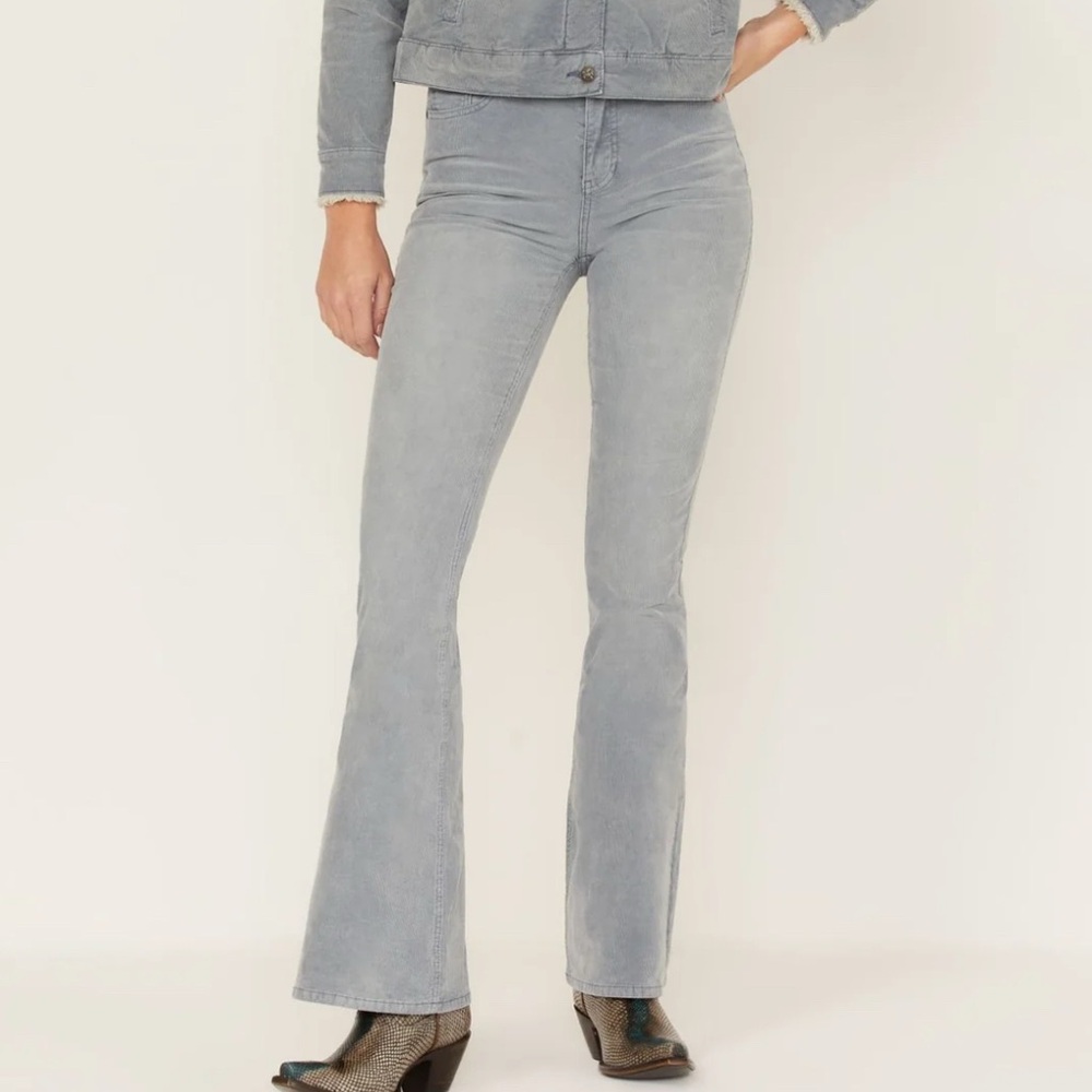 Idyllwind fueled by Miranda lambert womens high rise flare corduroy pants 6 blue